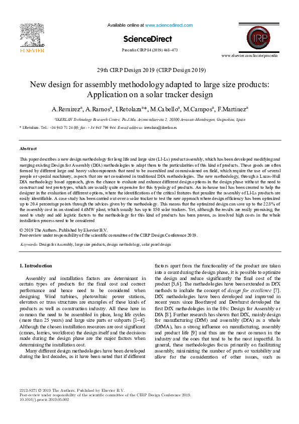 (PDF) New design for assembly methodology adapted to large size ...