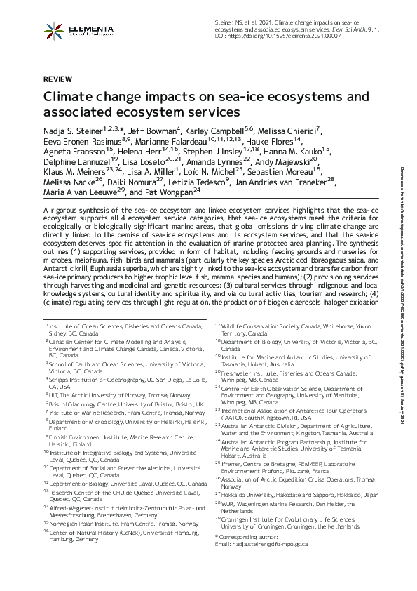 (PDF) Climate change impacts on sea-ice ecosystems and associated ...
