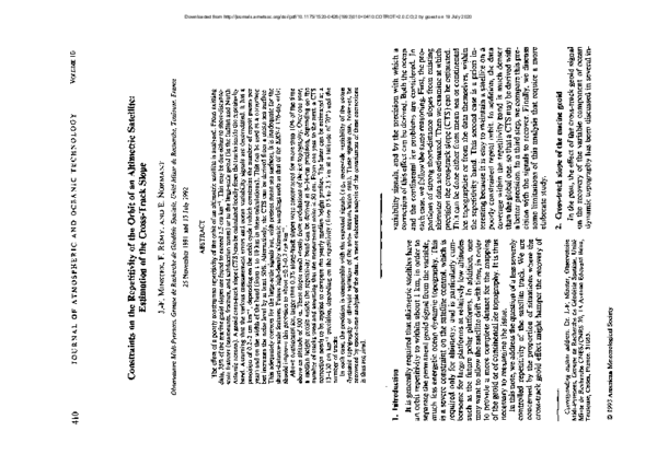 (PDF) Constraints on the Repetitivity of the Orbit of an Altimetric ...