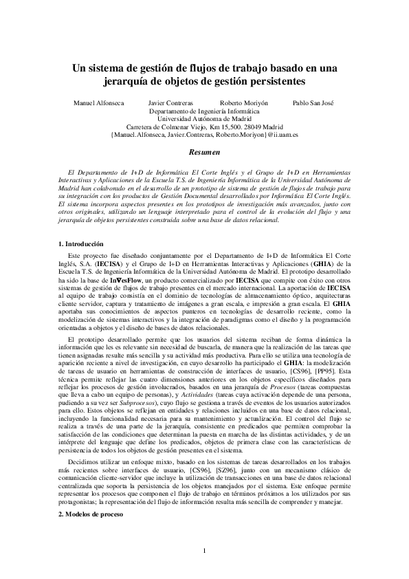 (PDF) Un sistema de gestión de flujos de trabajo basado en una ...
