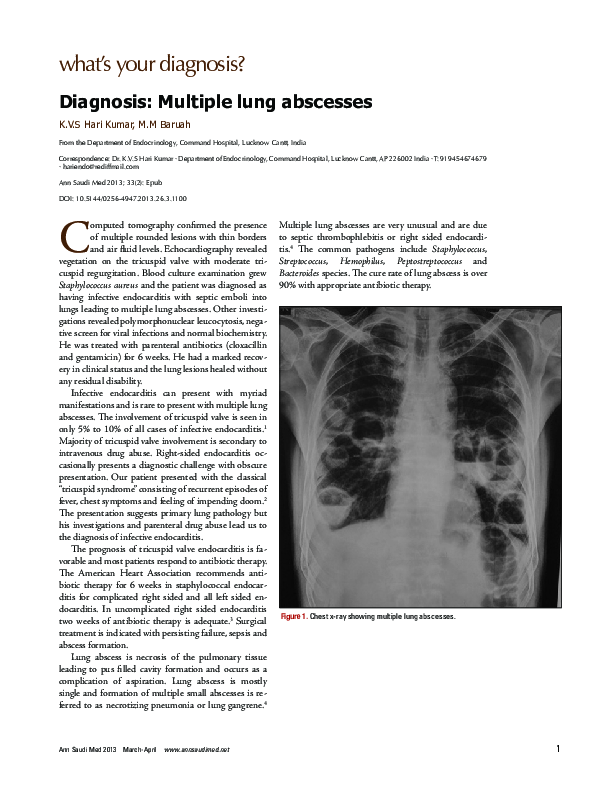(PDF) Diagnosis: Multiple lung abscesses