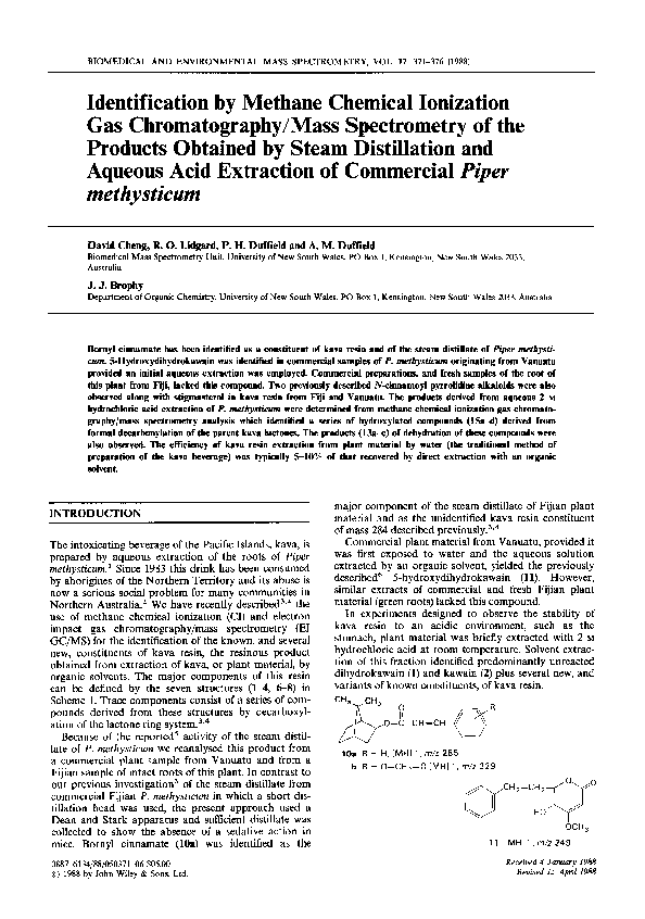 (PDF) Identification by methane chemical ionization gas chromatography ...