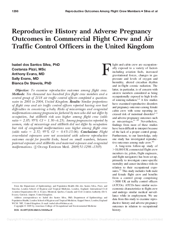(PDF) Reproductive History and Adverse Pregnancy Outcomes in Commercial ...