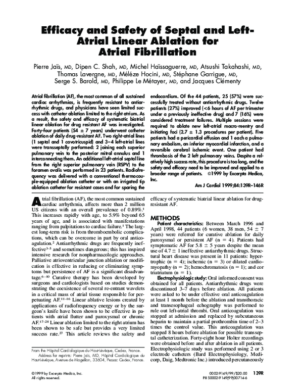 (PDF) Efficacy and safety of septal and left-atrial linear ablation for ...