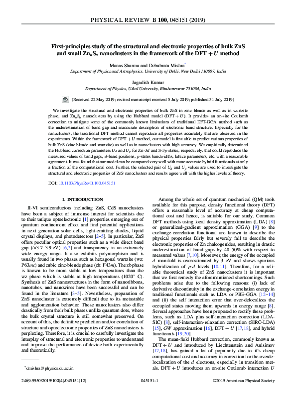 (PDF) First-principles study of the structural and electronic ...