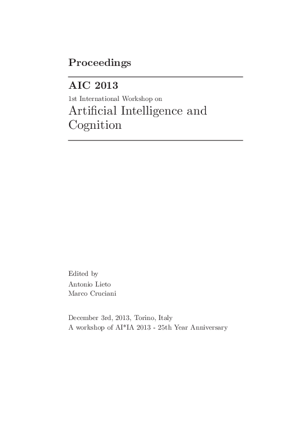 (PDF) Artificial Intelligence and Cognition