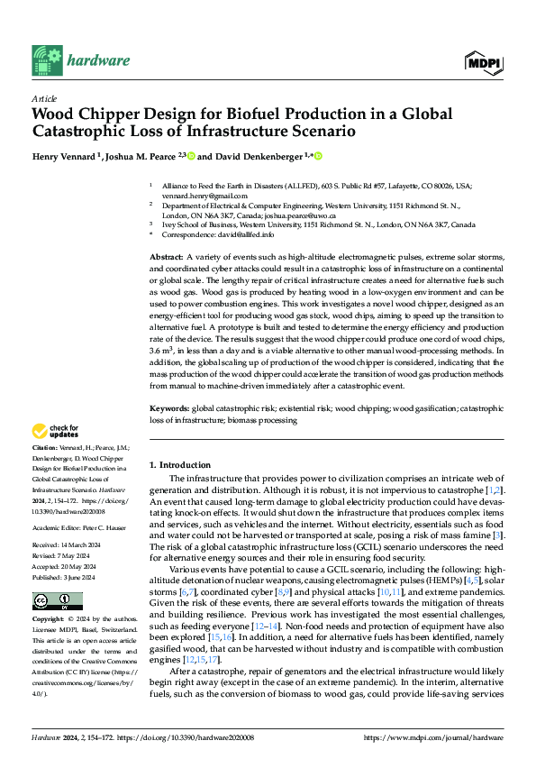 (PDF) Wood Chipper Design for Biofuel Production in a Global ...