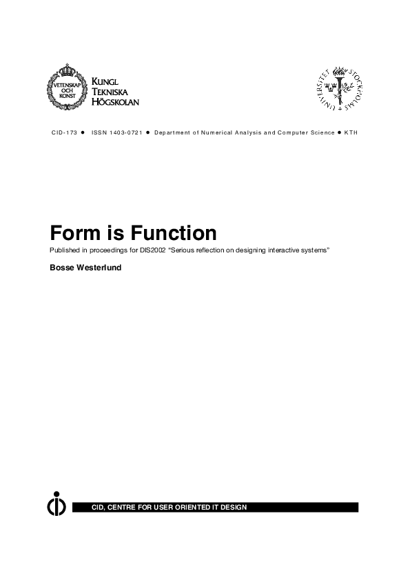 (PDF) Form is function