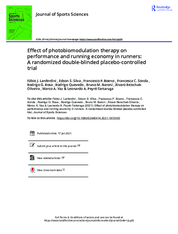 (PDF) Effect of photobiomodulation therapy on performance and running ...