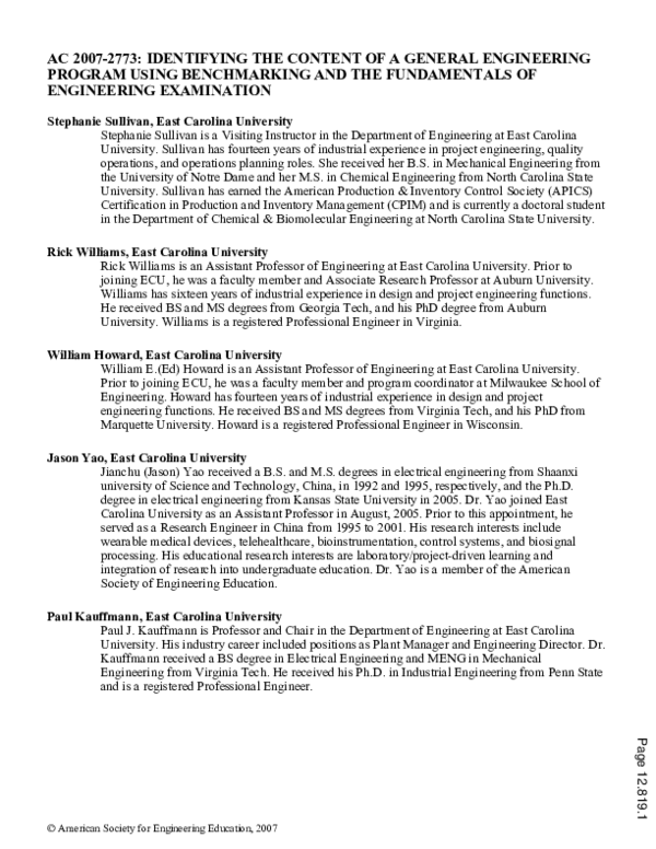 (PDF) Identifying The Content Of A General Engineering Program Using ...