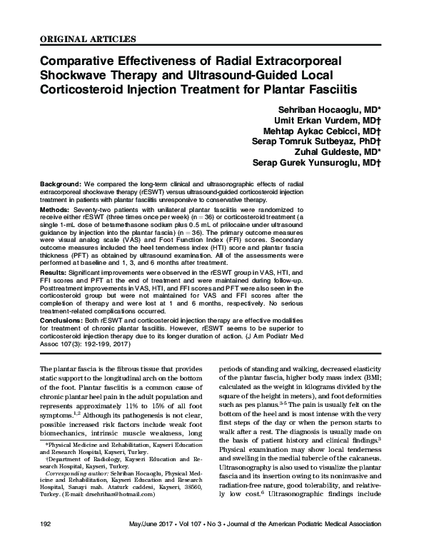 (PDF) Comparative Effectiveness of Radial Extracorporeal Shockwave ...