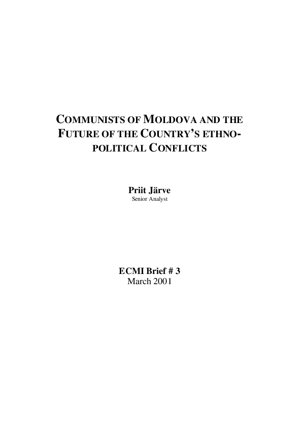 (PDF) Communists of Moldova and the Future of the Country's ...
