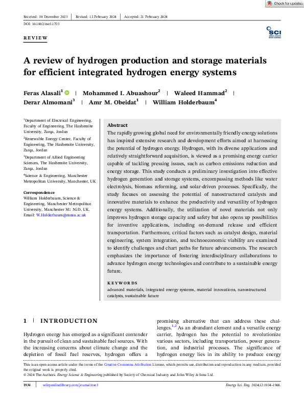 (PDF) A review of hydrogen production and storage materials for ...
