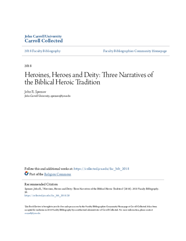 (PDF) Heroines, Heroes and Deity : Three Narratives of the Biblical ...