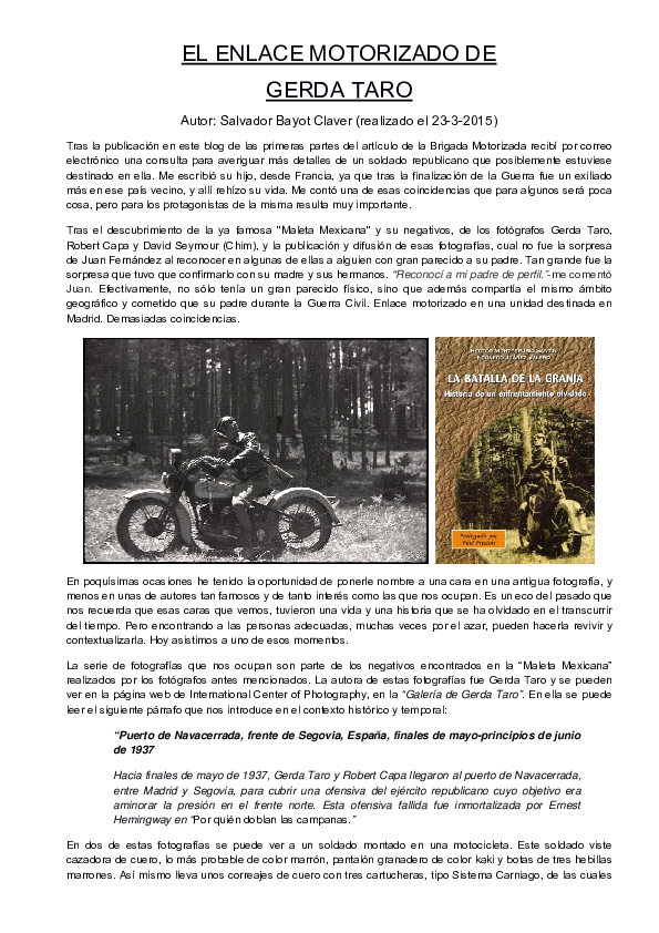 (PDF) El enlace de Gerda Taro