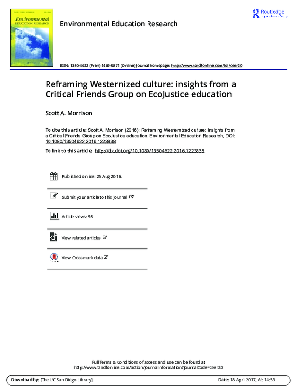 (PDF) Reframing Westernized culture: insights from a Critical Friends ...