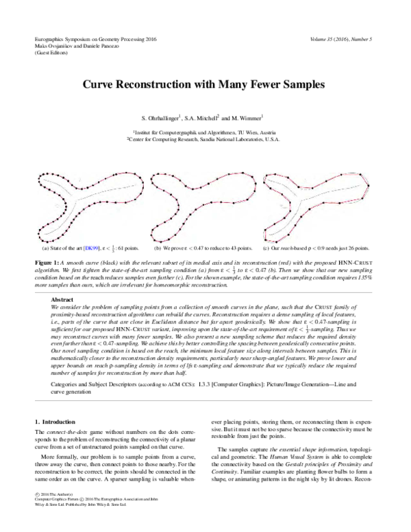 (PDF) Curve Reconstruction with Many Fewer Samples