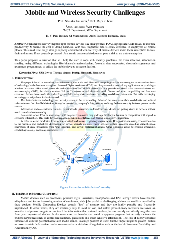 (PDF) Mobile and Wireless Security Challenges