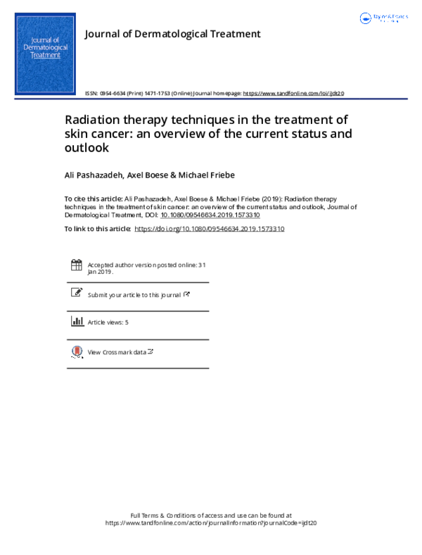 (PDF) Radiation therapy techniques in the treatment of skin cancer: an ...