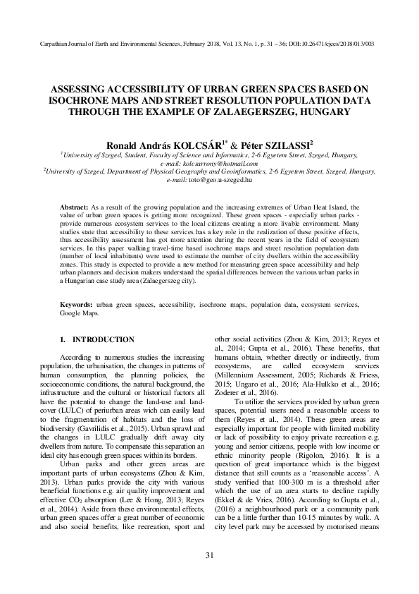 (PDF) GIS based analysis for assessing the accessibility at ...