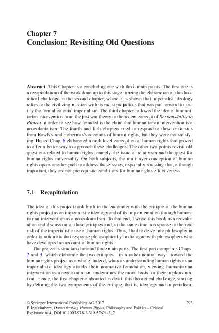 (PDF) Conclusion: Revisiting Old Questions