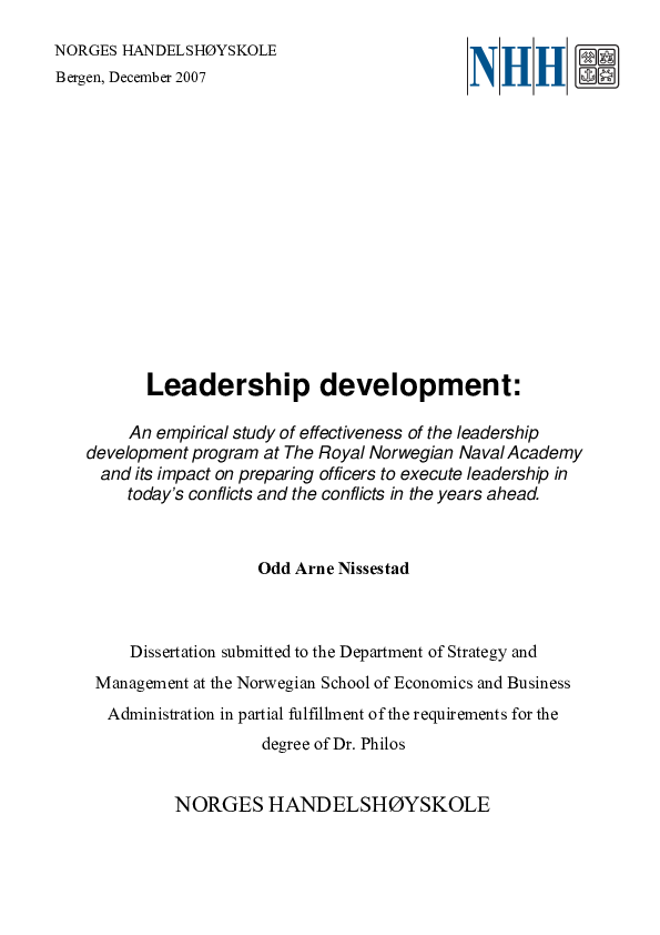 (PDF) Leadership development : an empirical study of effectiveness of ...