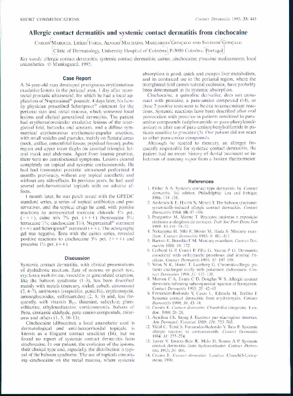 (PDF) Allergic contact dermatitis and systemic contact dermatitis from ...