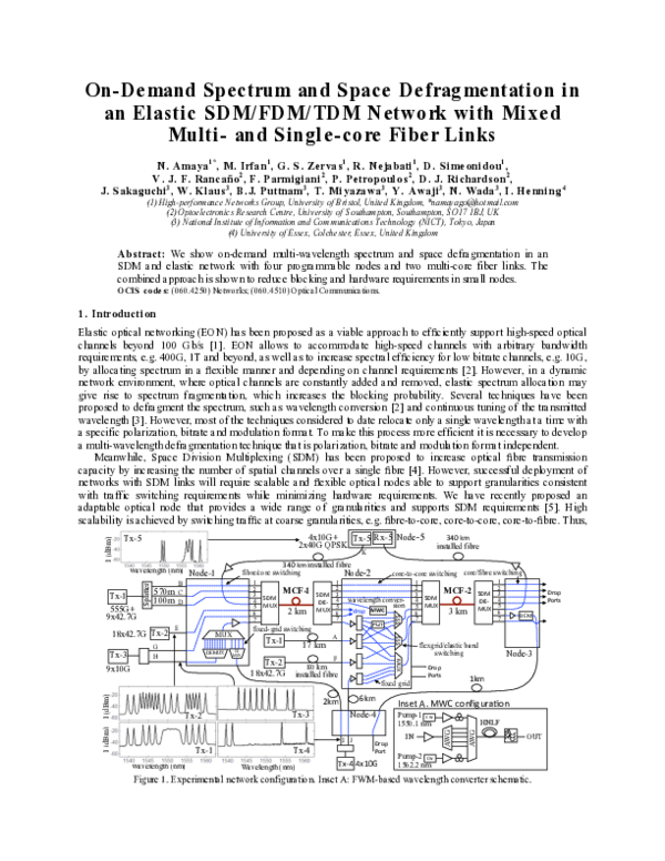 (PDF) On-Demand Spectrum and Space Defragmentation in an Elastic SDM ...