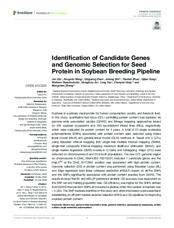 (PDF) Identification of Candidate Genes and Genomic Selection for Seed ...