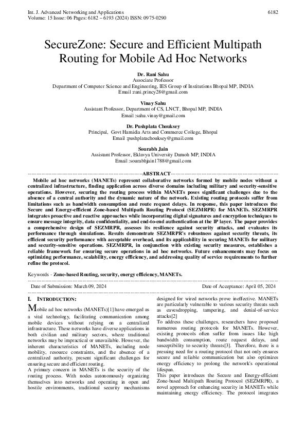 (PDF) SecureZone: Secure and Efficient Multipath Routing for Mobile Ad ...