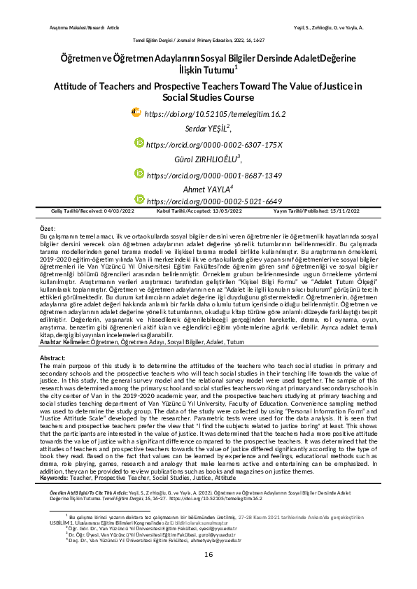 (PDF) Attitude of Teachers and Prospective Teachers Toward The Value of ...