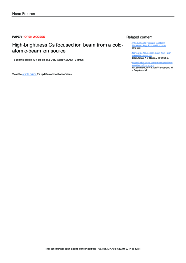 (PDF) High-brightness Cs focused ion beam from a cold-atomic-beam ion ...
