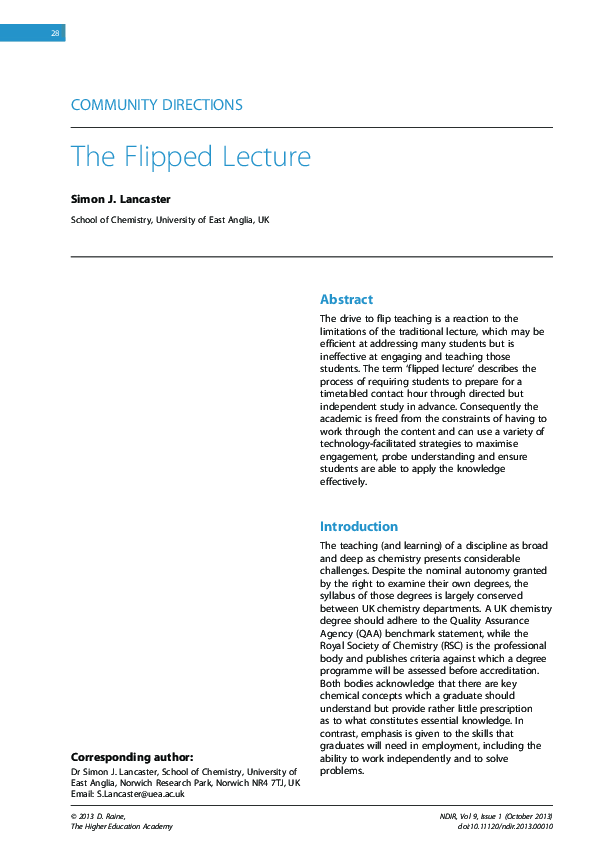 (PDF) The flipped lecture