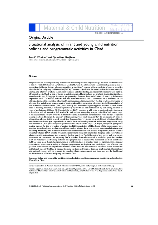 (PDF) Situational analysis of infant and young child nutrition policies ...
