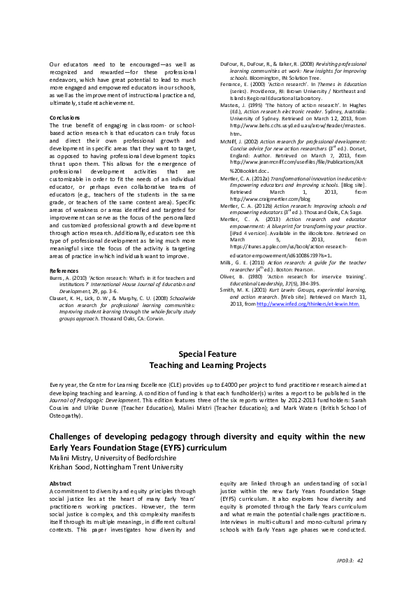 (PDF) Challenges of developing pedagogy through diversity and equity ...