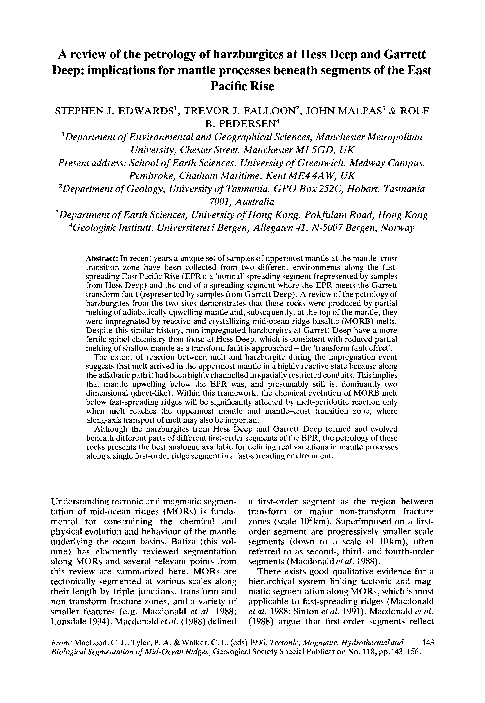 (PDF) A review of the petrology of harzburgites at Hess Deep and ...