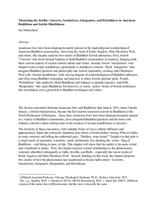 (PDF) Theorizing the JewBu: Converts, Secularizers, Integrators, and ...
