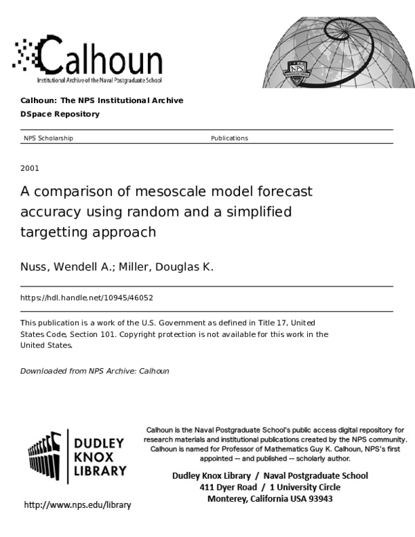 (PDF) A comparison of mesoscale model forecast accuracy using random ...