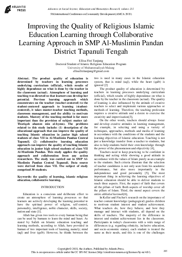 (PDF) Improving the Quality of Religious Islamic Education Learning ...