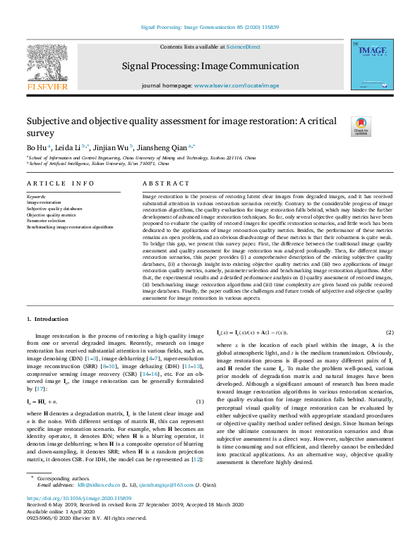 (PDF) Subjective and objective quality assessment for omnidirectional video