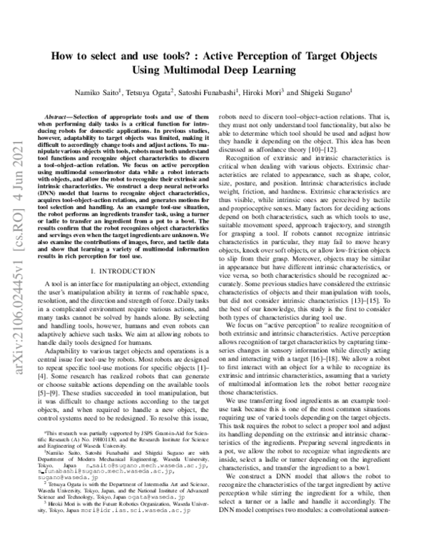 (PDF) How to Select and Use Tools? : Active Perception of Target ...