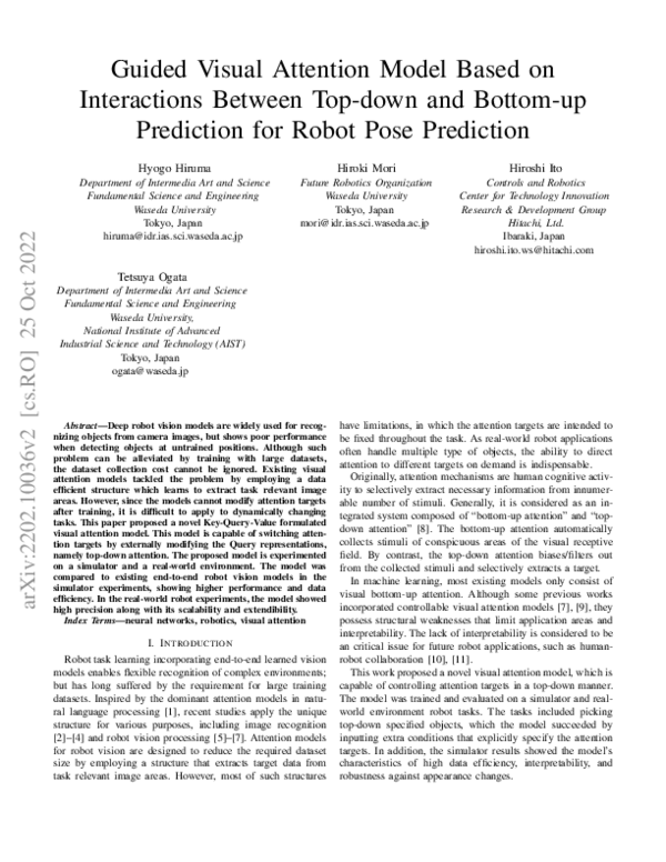 (PDF) Guided Visual Attention Model Based on Interactions Between Top ...
