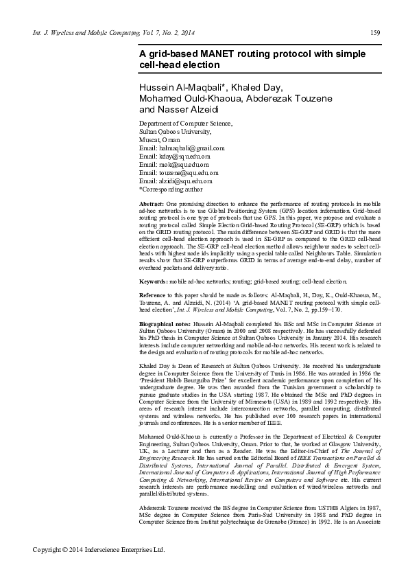 A grid-based MANET routing protocol with simple cell-head election