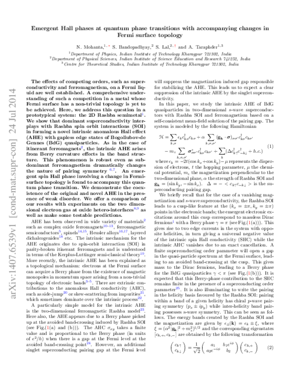 (PDF) Emergent Hall phases at quantum phase transitions with ...