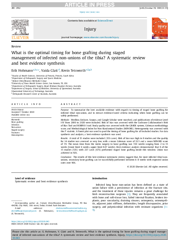 (PDF) What is the optimal timing for bone grafting during staged ...
