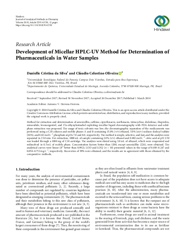 (PDF) Development of Micellar HPLC-UV Method for Determination of ...