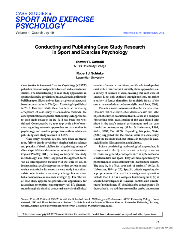 (PDF) Conducting and Publishing Case Study Research in Sport and ...