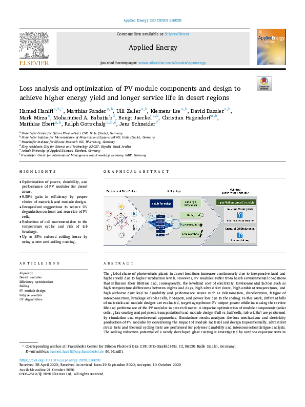 (PDF) Loss analysis and optimization of PV module components and design ...