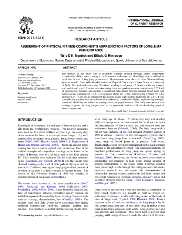 (PDF) Research Article Assessment of Physical Fitness Components as ...