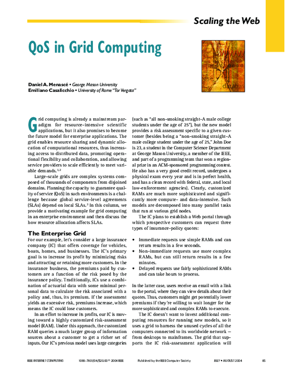 (PDF) QoS in grid computing